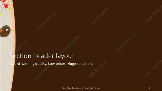 Section Header presentation slide layout