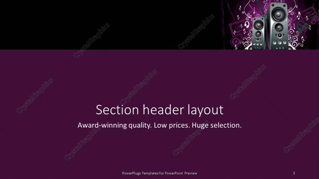 Section Header presentation slide layout