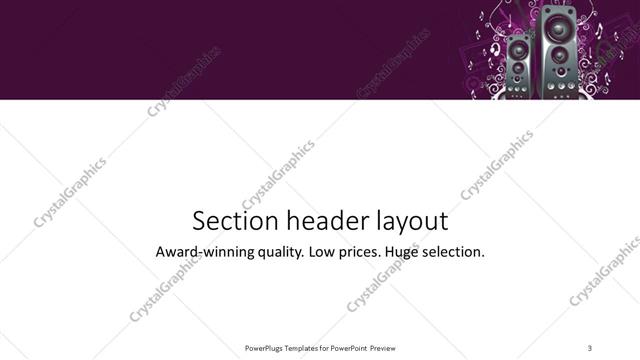 Section Header presentation slide layout
