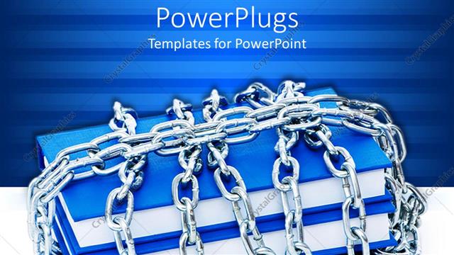  Presentation with censorship - Two blue colored books well tied with a silver chain