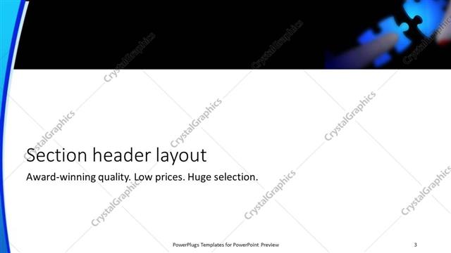 Section Header presentation slide layout