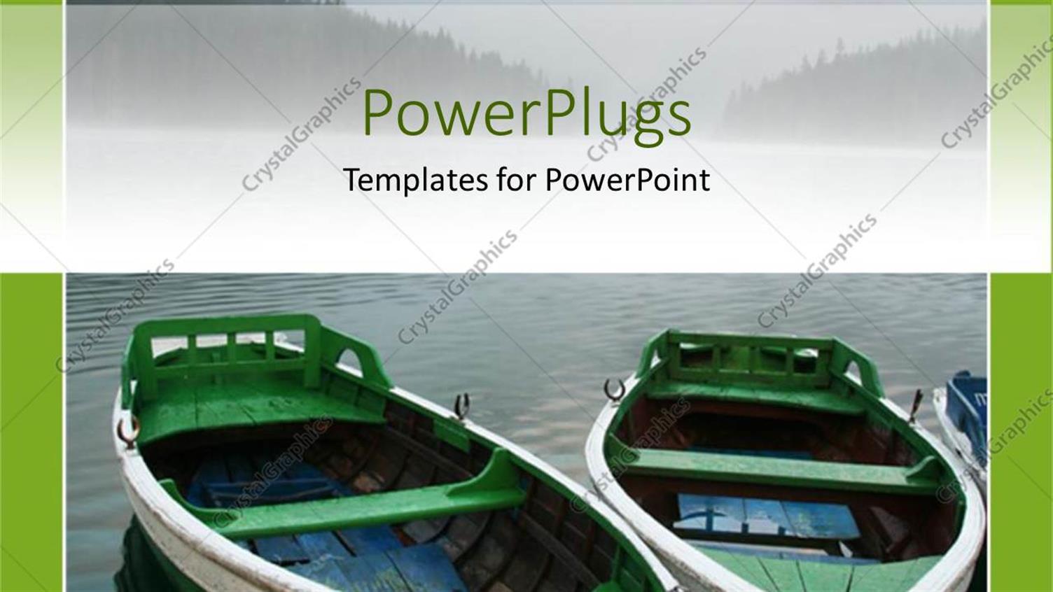 Featuring Two Boats in the Lake with Mountains in the Background