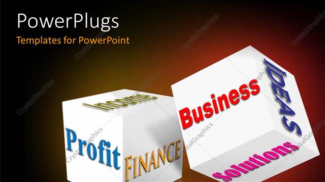  Presentation with market - Two boxes with a reddish background and place for text