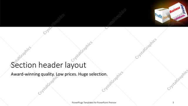 Section Header presentation slide layout