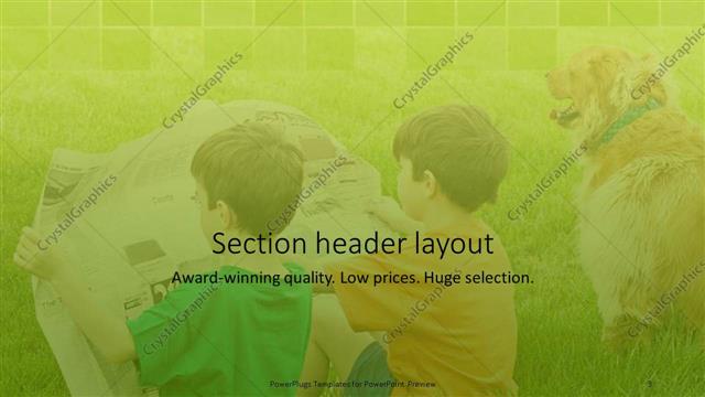 Section Header presentation slide layout