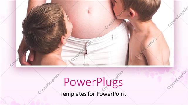  Presentation with medical obgyn - Two brothers kissing pregnant mother's belly, pregnancy, OBGYN