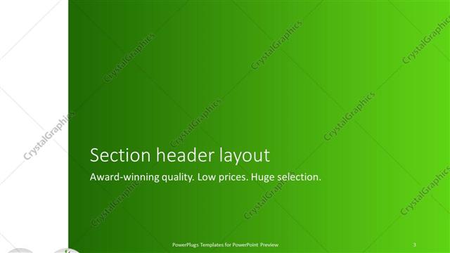 Section Header presentation slide layout