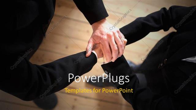  Presentation with black men - Two business men on black suites holding their hands together