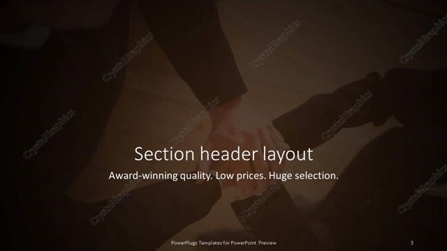 Section Header presentation slide layout