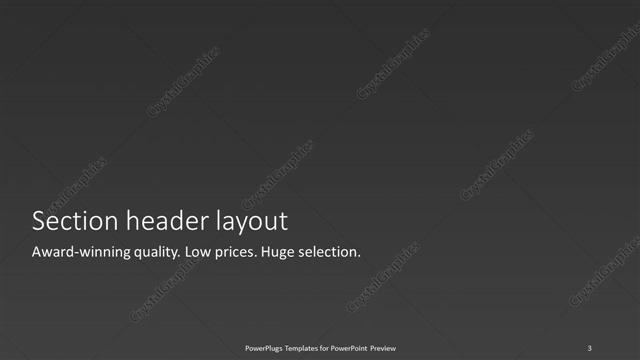 Section Header presentation slide layout