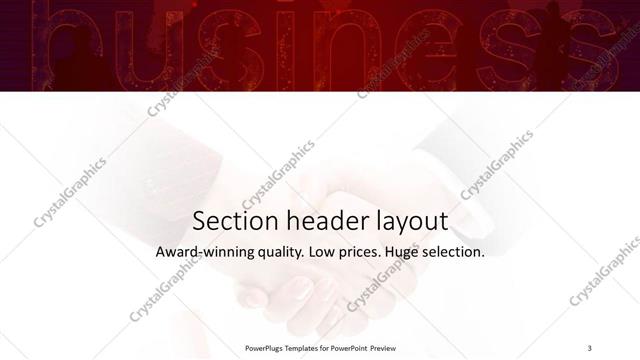 Section Header presentation slide layout