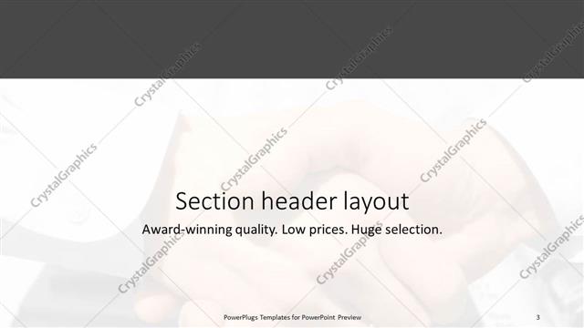Section Header presentation slide layout
