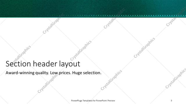 Section Header presentation slide layout