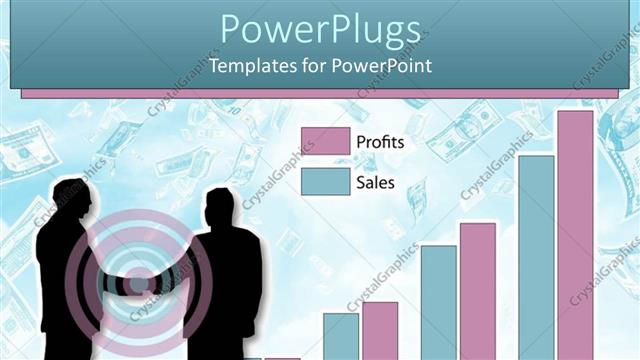  Presentation with profit loss - Two business men shaking hands with a bar chart of Profit and Loss