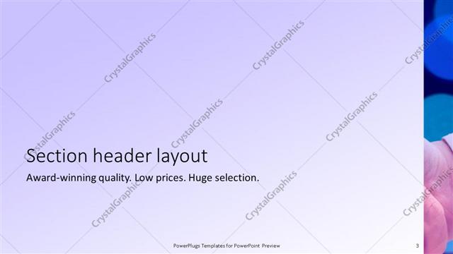 Section Header presentation slide layout