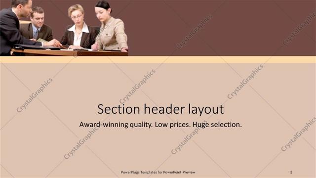 Section Header presentation slide layout