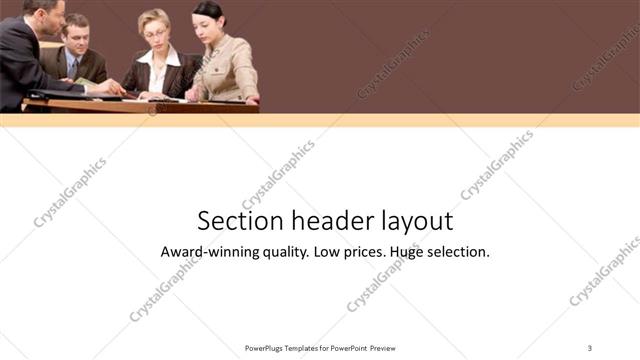 Section Header presentation slide layout