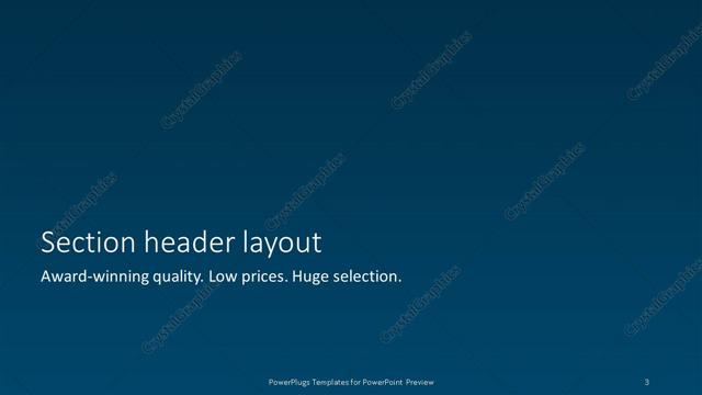 Section Header presentation slide layout