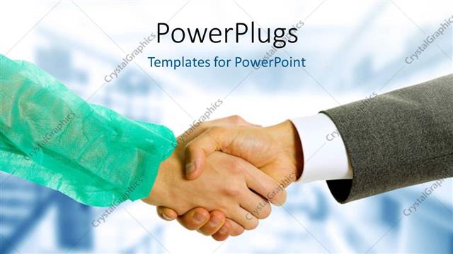  Presentation with hand shake - Two business people having a hand shake in agreement