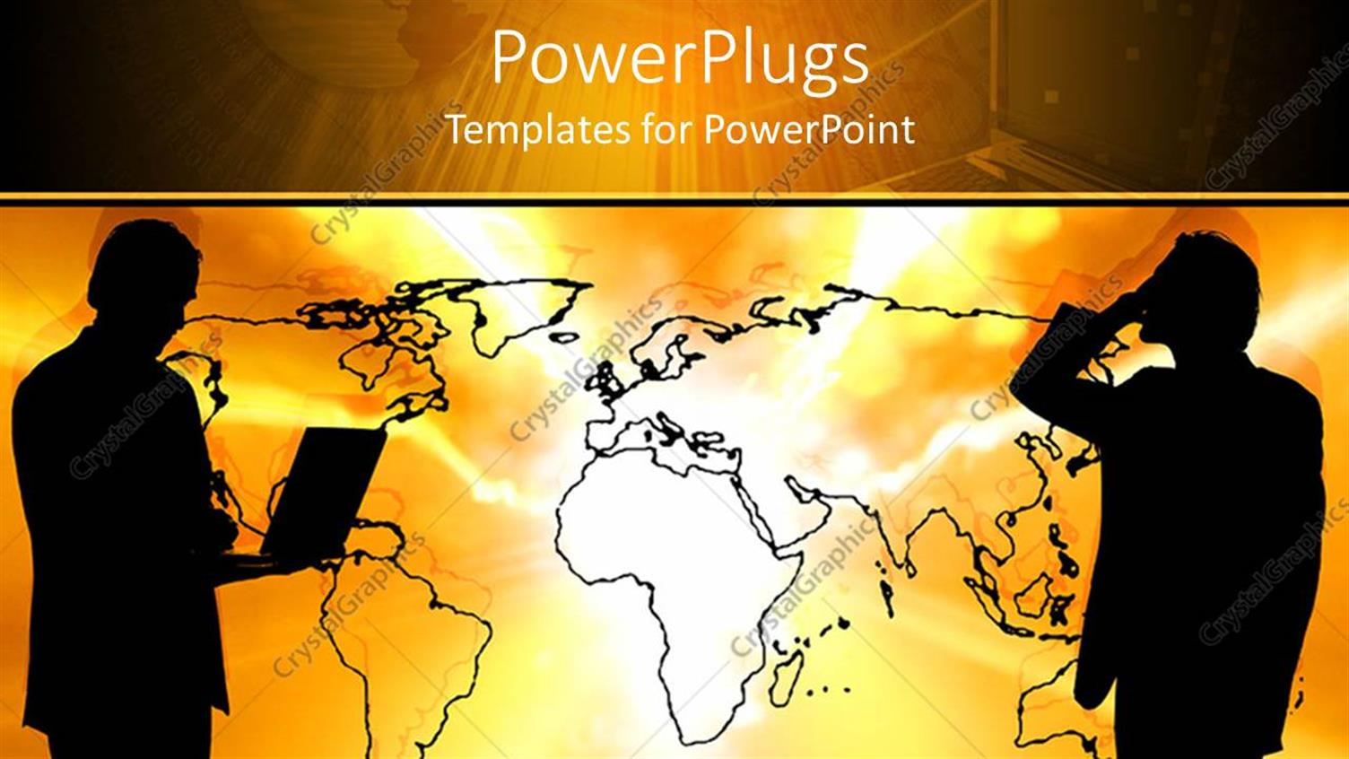 Featuring Two Business People Receiving Phone Calls with a Laptop