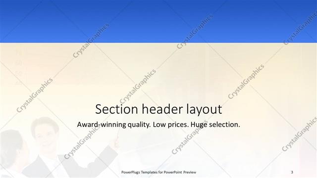 Section Header presentation slide layout