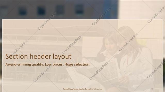 Section Header presentation slide layout