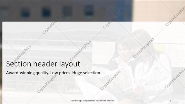 Section Header presentation slide layout