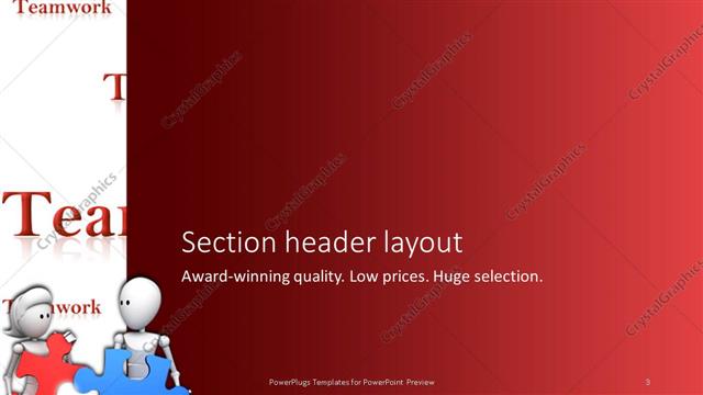 Section Header presentation slide layout