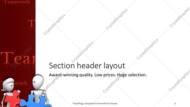 Section Header presentation slide layout