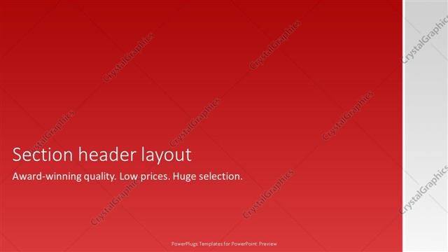 Section Header presentation slide layout