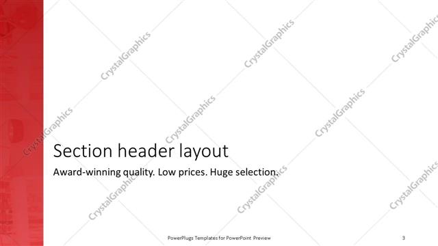 Section Header presentation slide layout