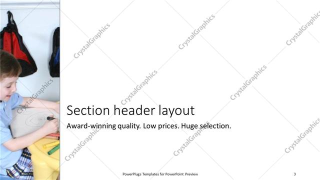 Section Header presentation slide layout