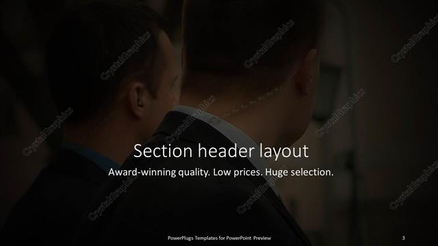 Section Header presentation slide layout