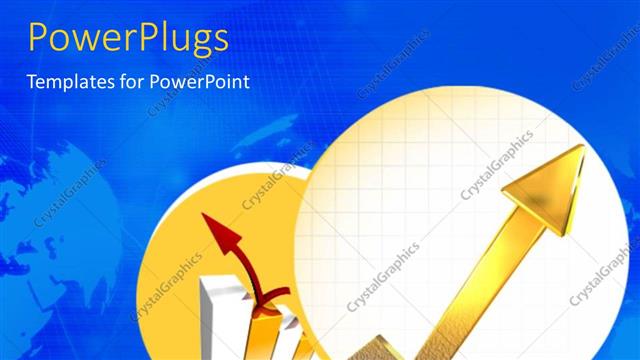  Presentation with finance - Two circles with a bar and bluish background