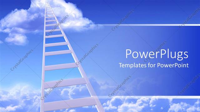  Presentation with clouds - Two clouds connected by white ladder