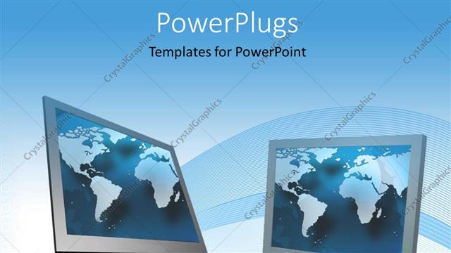  Presentation with binary blue - Two computer monitors with different stands over blue background with binary numbers