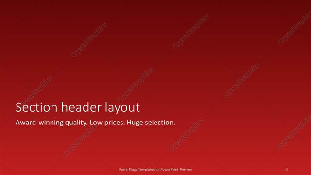 Section Header presentation slide layout