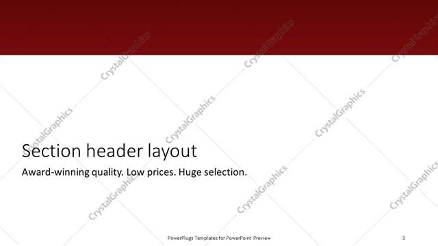 Section Header presentation slide layout