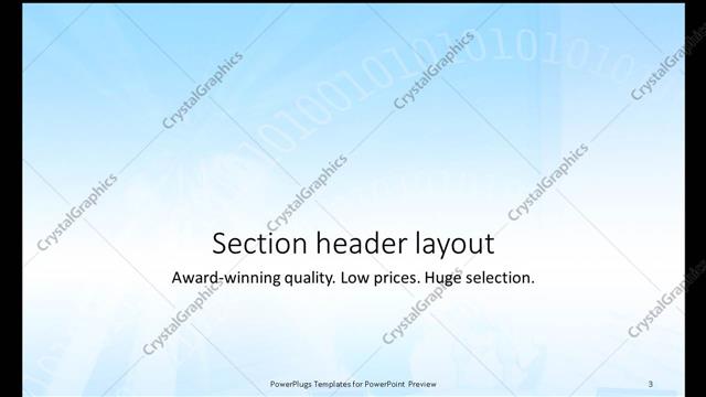 Section Header presentation slide layout