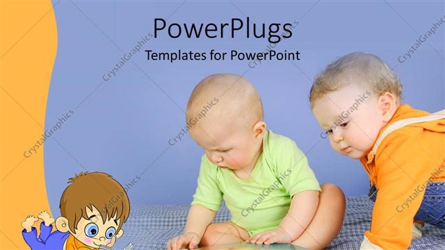  Presentation with babies - Two cute babies crawling and playing on the floor