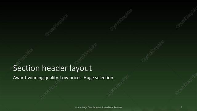 Section Header presentation slide layout