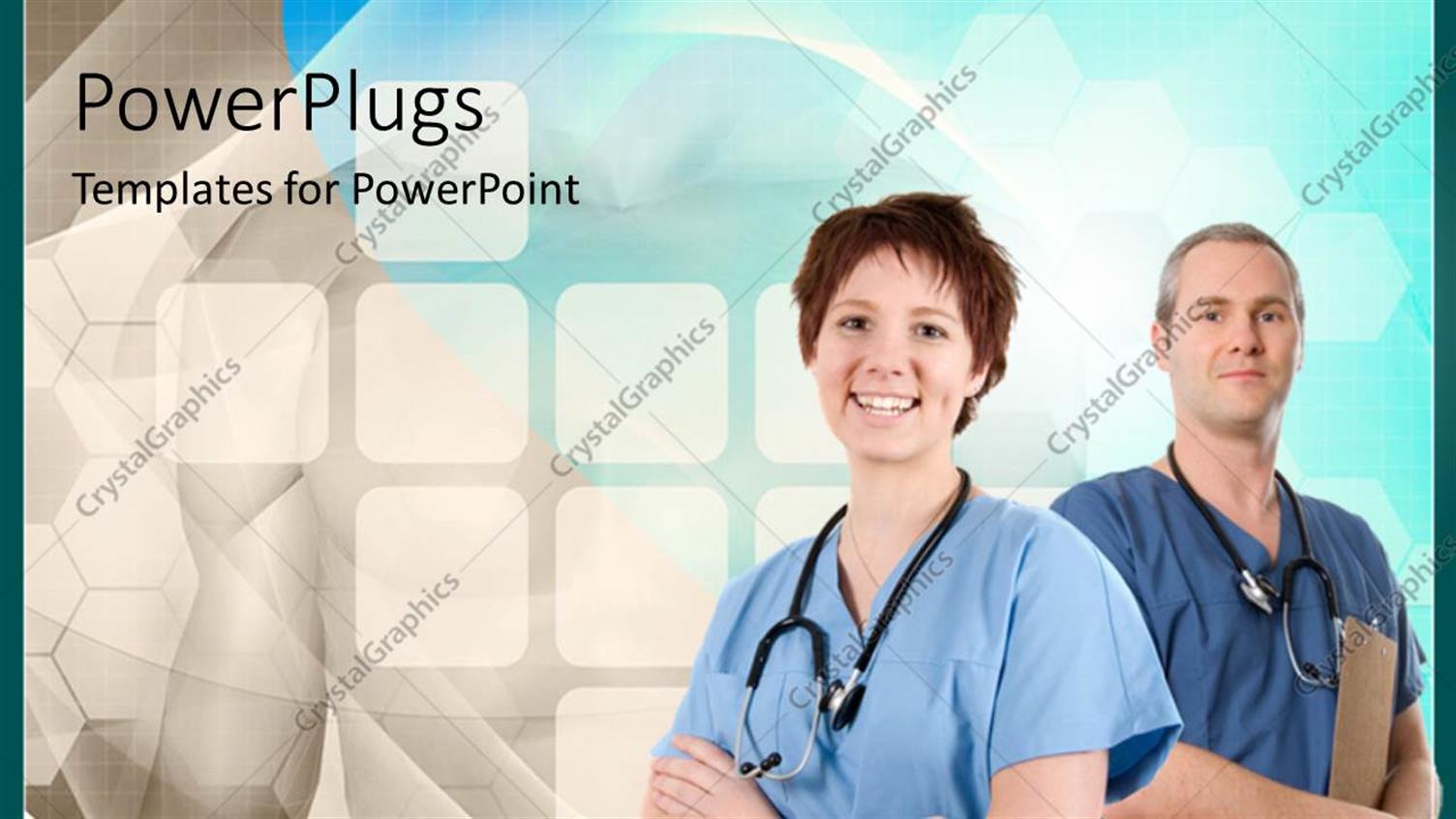 Featuring Two Doctors with a Bluish Background