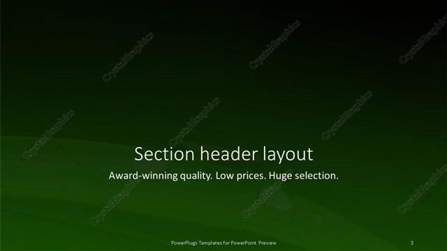 Section Header presentation slide layout
