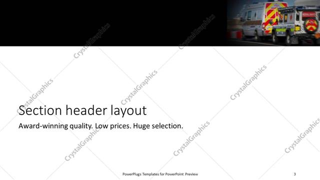 Section Header presentation slide layout