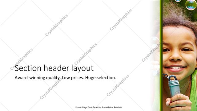 Section Header presentation slide layout