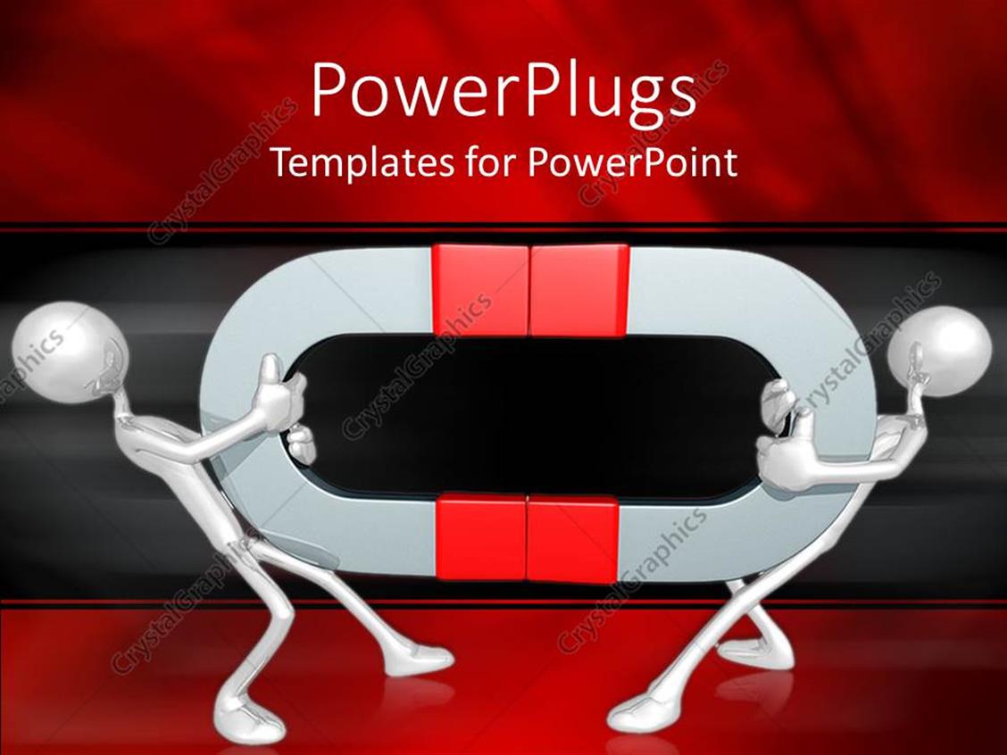 PowerPoint Template two figures holding and trying to get away