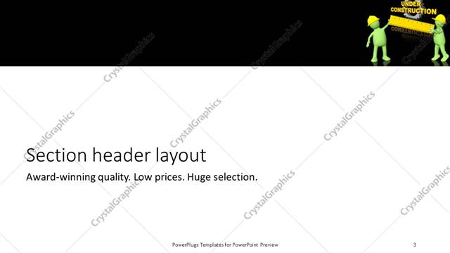 Section Header presentation slide layout