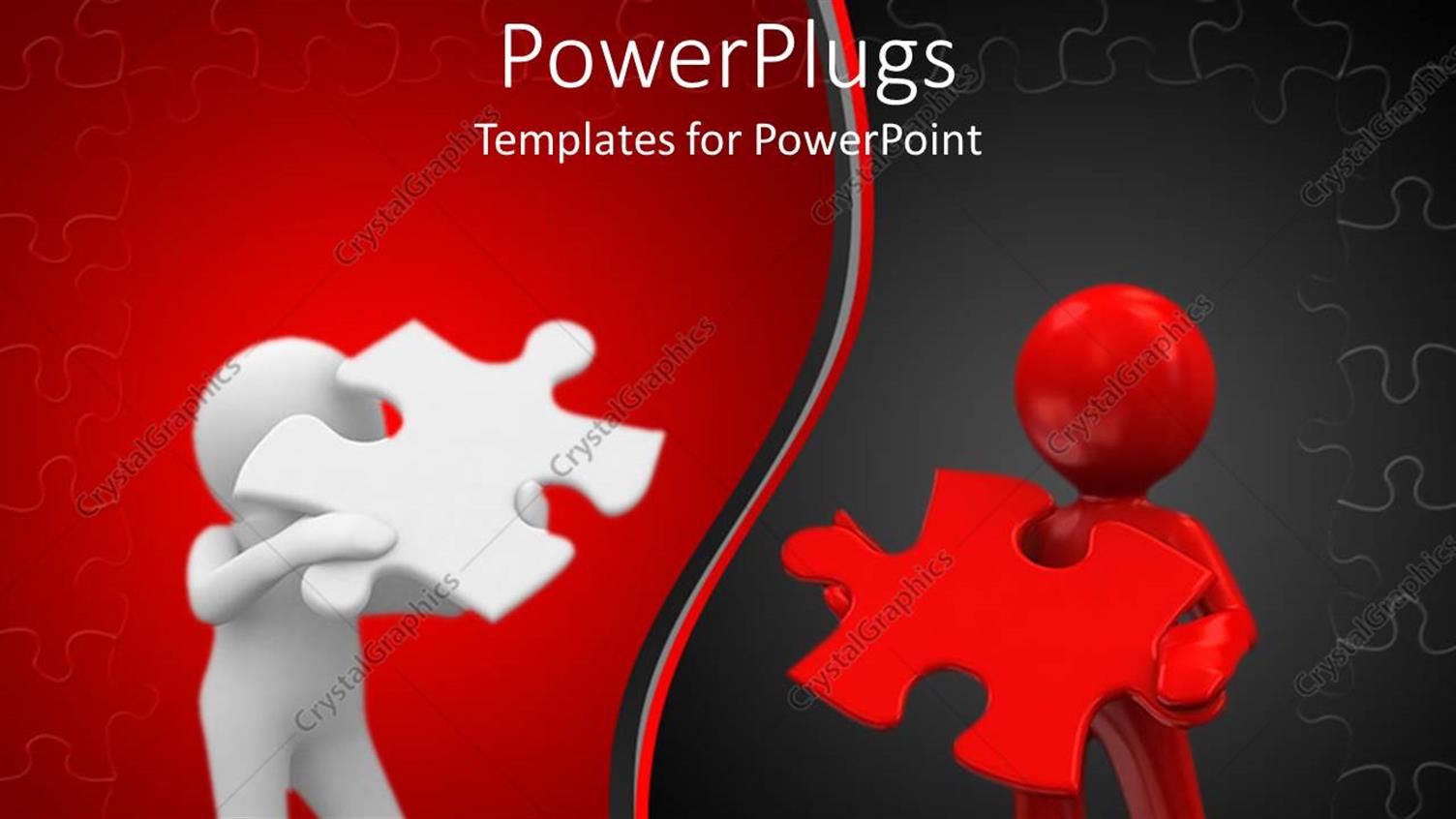 Featuring Two Figures Holding Two Pieces of the Puzzle