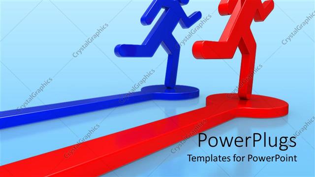  Presentation with racing - Two figures racing each other leaving a trail