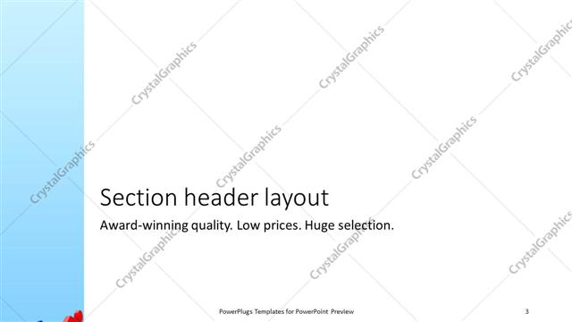 Section Header presentation slide layout